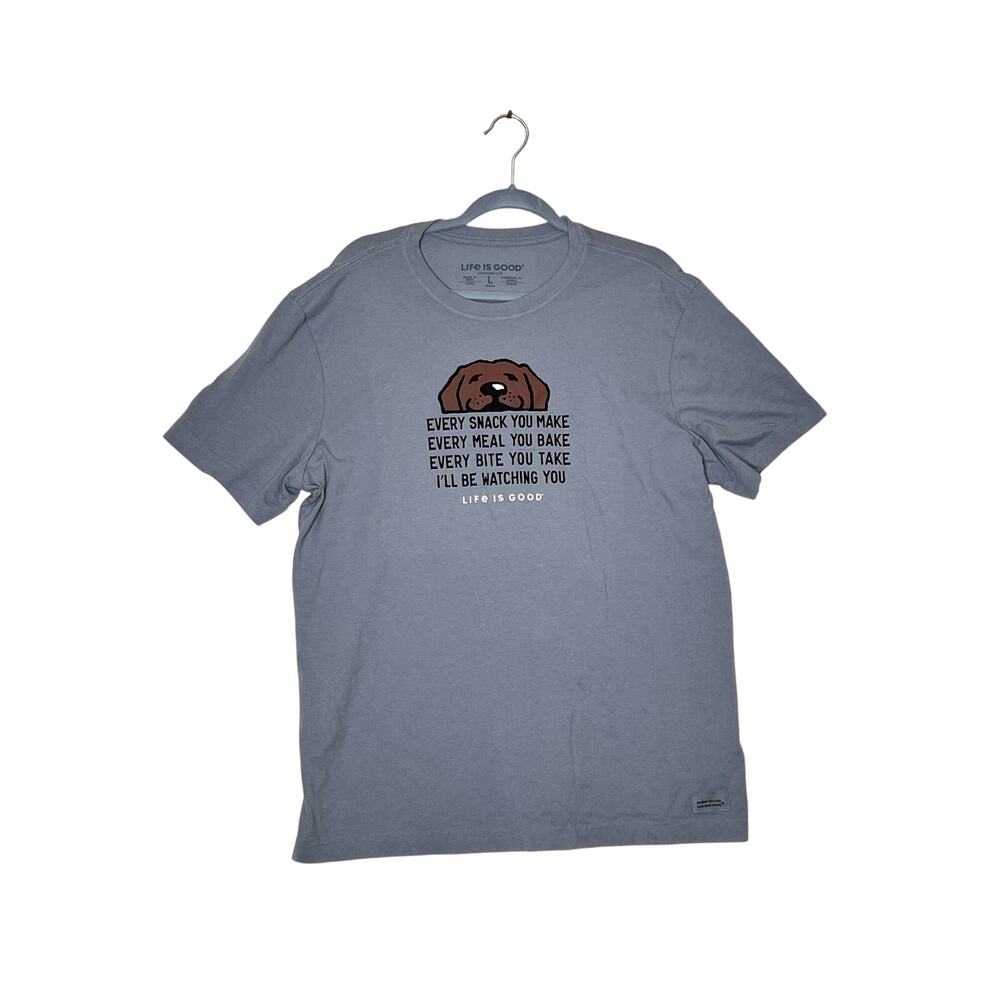 Life Is Good NEW Crusher-Lite T-shirt short sleeve gray dogs novelty